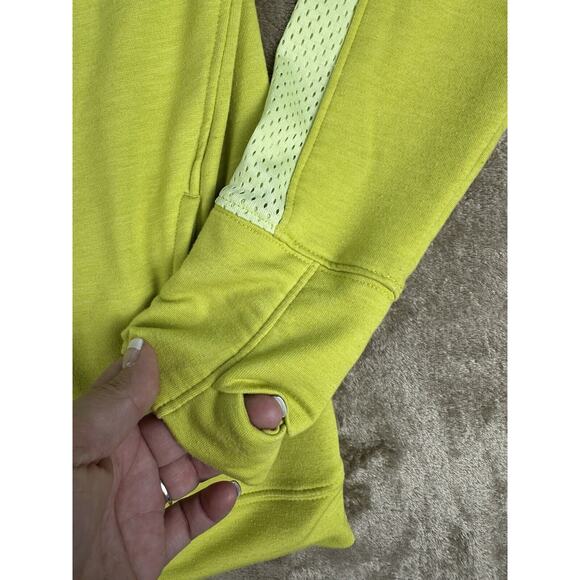 Under Armor Sweatshirt Women Medium Lime Green Sweater Loose Fit Funnel Neck - Picture 4 of 8